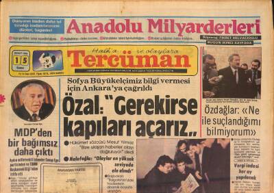 Tercüman Gazetesi 15 Şubat 1985 -Dalan Haliçte Kimseye Taviz Yok - Özal Gerekirse Kapıları Açarız GZ126826 - 1