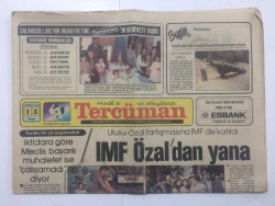 Tercüman Gazetesi 15 Temmuz 1984 - IMF Özaldan Yana - GZ15183 - 1