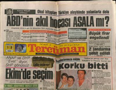 Tercüman Gazetesi 15 Temmuz 1988 - ABDnin Akıl Hocası Asalamı? GZ61442 - 2