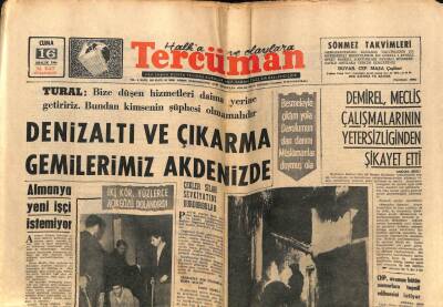 Tercüman Gazetesi 16 Aralık 1966 - Denizaltı Ve Çıkarma Gemilerimiz Akdenizde GZ54379 - 1
