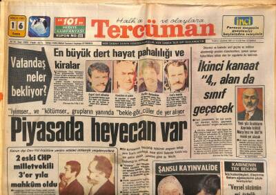 Tercüman Gazetesi 16 Aralık 1983 - En Büyük Dert Hayat Pahalılığı Ve Kiralar GZ67318 - 2
