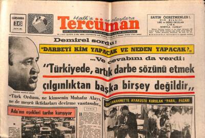Tercüman Gazetesi 16 Ekim 1968 - DemirelTürkiyede Artık Darbe Sözünü Etmek Çılgınlıktan Başka Birşey Değildir GZ55293 - 1