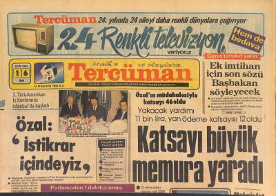 Tercüman Gazetesi 16 Ekim 1984 - İngiltereyi Bomba Korkusu Sardı - Özal İstikrar İçindeyiz GZ126976 - 1