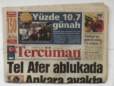 Tercüman Gazetesi 16 Ekim 2004 - Tel Afer Ablukada Ankara Ayakta GZ5617 - 2
