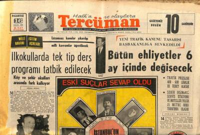 Tercüman Gazetesi 16 Eylül 1968 - İlkokullarda Tek Tip Ders Tatbik Edilecek GZ103400 - 1