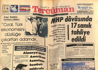 Tercüman Gazetesi 16 Eylül 1981 - MHP Davasında 17 Sanık Tahliye Edildi GZ53919 - 1