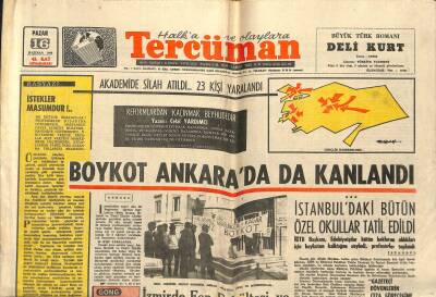 Tercüman Gazetesi 16 Haziran 1968 - Boykot Ankarada Kanlandı - Gina , Esnafla Bol-Bol Pazarlık Etti , Fakat Alış-Veriş Yapmadı GZ123506 - 1