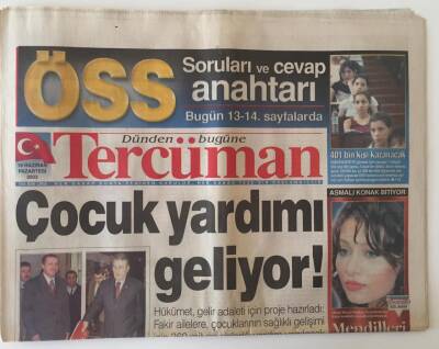 Tercüman Gazetesi 16 Haziran 2003 - Yoksullara Çocuk Yardımı Geliyor GZ11580 - 2
