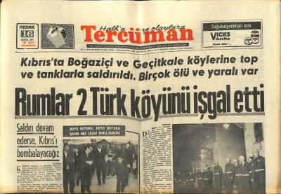 Tercüman Gazetesi 16 Kasım 1967 - Rumlar 2 Türk Köyünü İşgal Etti - Türkiye-Kuveyt Turizm Anlaşması İmza Edildi GZ123423 - 1