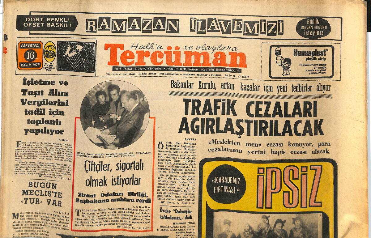Tercüman Gazetesi 16 Kasım 1970 - Marshall Üniversitesi Futbol Takımını Taşıyan Uçak İnerken Parçalandı 75 Kişi Öldü GZ145262 - 1
