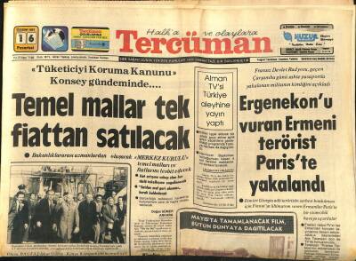 Tercüman Gazetesi 16 Kasım 1981 - Atatürk Filminde Asker-Sivil 3000 Kişi Rol Alıyor - Temel Mallar Tek Fiyattan Satılacak GZ122116 - 1