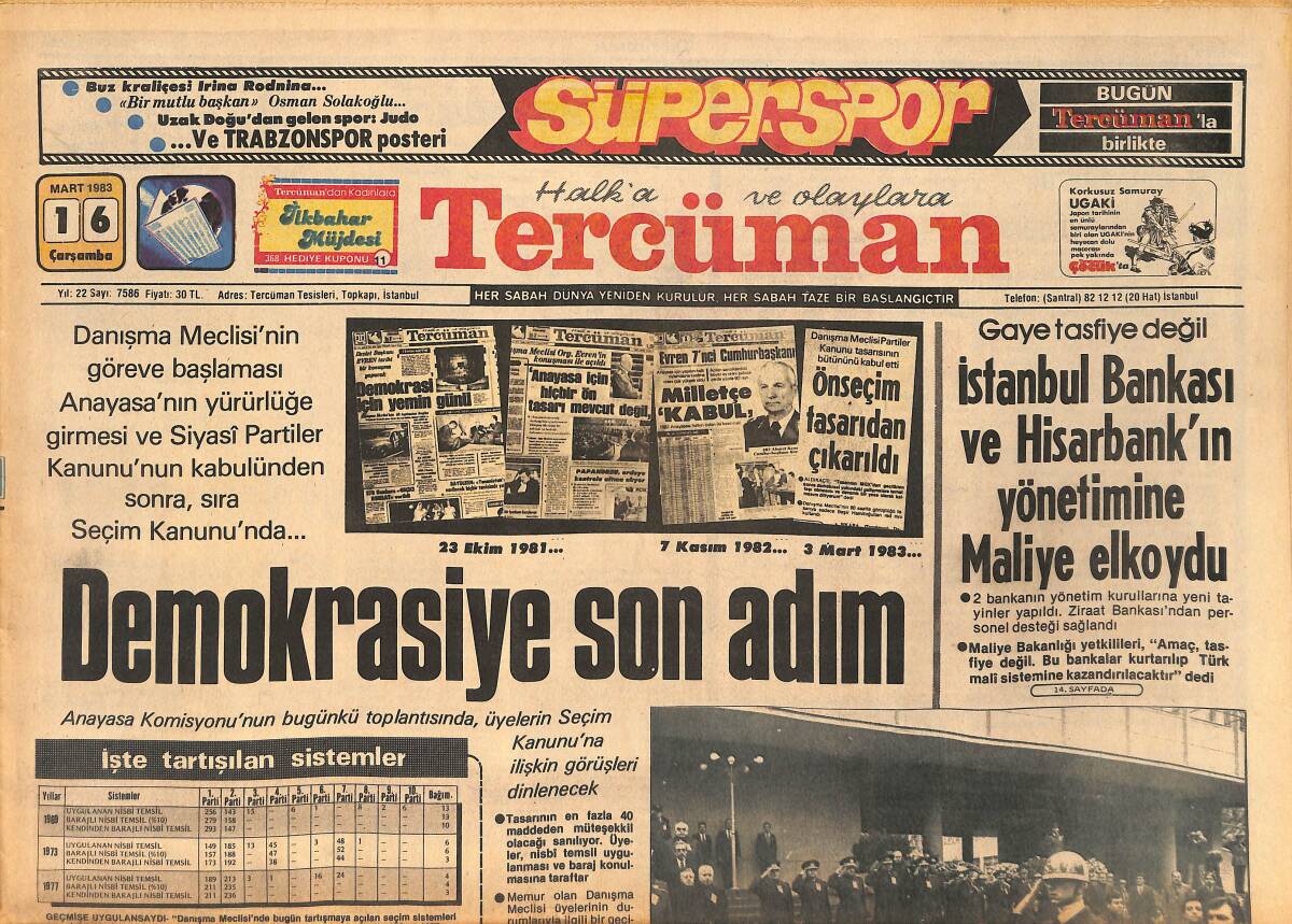 Tercüman Gazetesi 16 Mart 1983 - Talat Paşa da 62 Yıl Önce Bugün Ermenilerce Şehit Edilmişti - Nilüfer Çelenk'in İfadesi Alındı GZ159199 - 1
