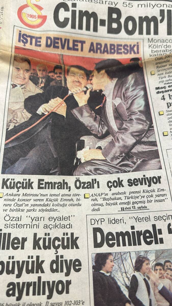 Tercüman Gazetesi 16 Mart 1989 - Cim-Bom'la Mutluyuz - Küçük Emrah , Özal'ı Çok Seviyor GZ133151 - 2