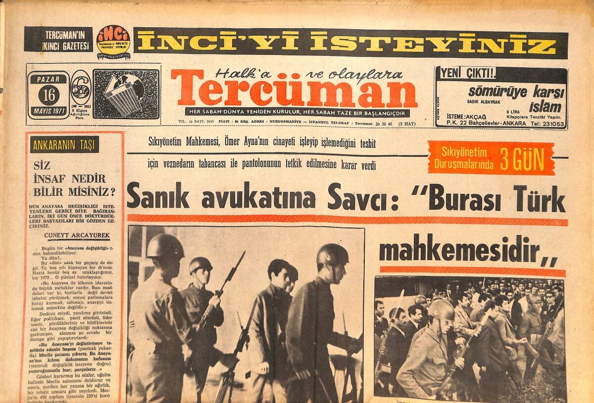 Tercüman Gazetesi 16 Mayıs 1971 - Nasır'ın Yakın Mesai Arkadaşı Zekeriya Muhiddin Başkan Yardımcılığına Getirildi GZ144242 - 1