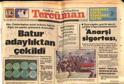 Tercüman Gazetesi 16 Mayıs 1980 - Batur Adaylıktan Çekildi GZ79382 - 1