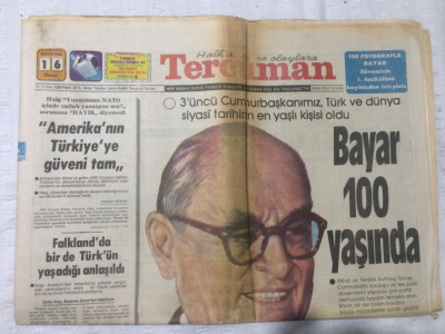 Tercüman Gazetesi 16 Mayıs 1982 - Bayar 14 Mayıs Vakfının Şeref Başkanlığına Seçildi - GZ17295 - 2