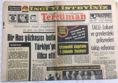Tercüman Gazetesi 17 Ağustos 1973 - Bir Rus Yüzbaşı Botla Türkiyeye İltica Etti - GZ21165 - 1