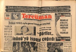 Tercüman Gazetesi 17 Aralık 1962 - İnönü 1092 Oyla Genel Başkan Seçildi GZ70791 - 1