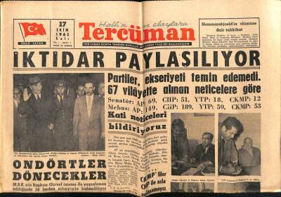 Tercüman Gazetesi 17 Ekim 1961 - 4 Partiyi Büyük Davalar Bekliyor GZ65666 - 1