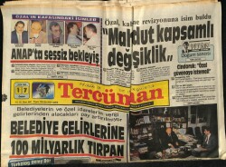 Tercüman Gazetesi 17 Ekim 1986 - Belediye Gelirlerine 100 Milyarlık Tırpan GZ67179 - 2