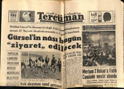 Tercüman Gazetesi 17 Eylül 1966 - Gürselin Naaşı Ziyaret Edilecek GZ54029 - 1
