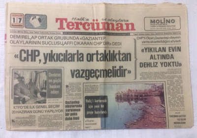 Tercüman Gazetesi 17 Haziran 1976 - CHP Yıkıcılarla Ortaklıktan Vazgeçmelidir - GZ17455 - 1