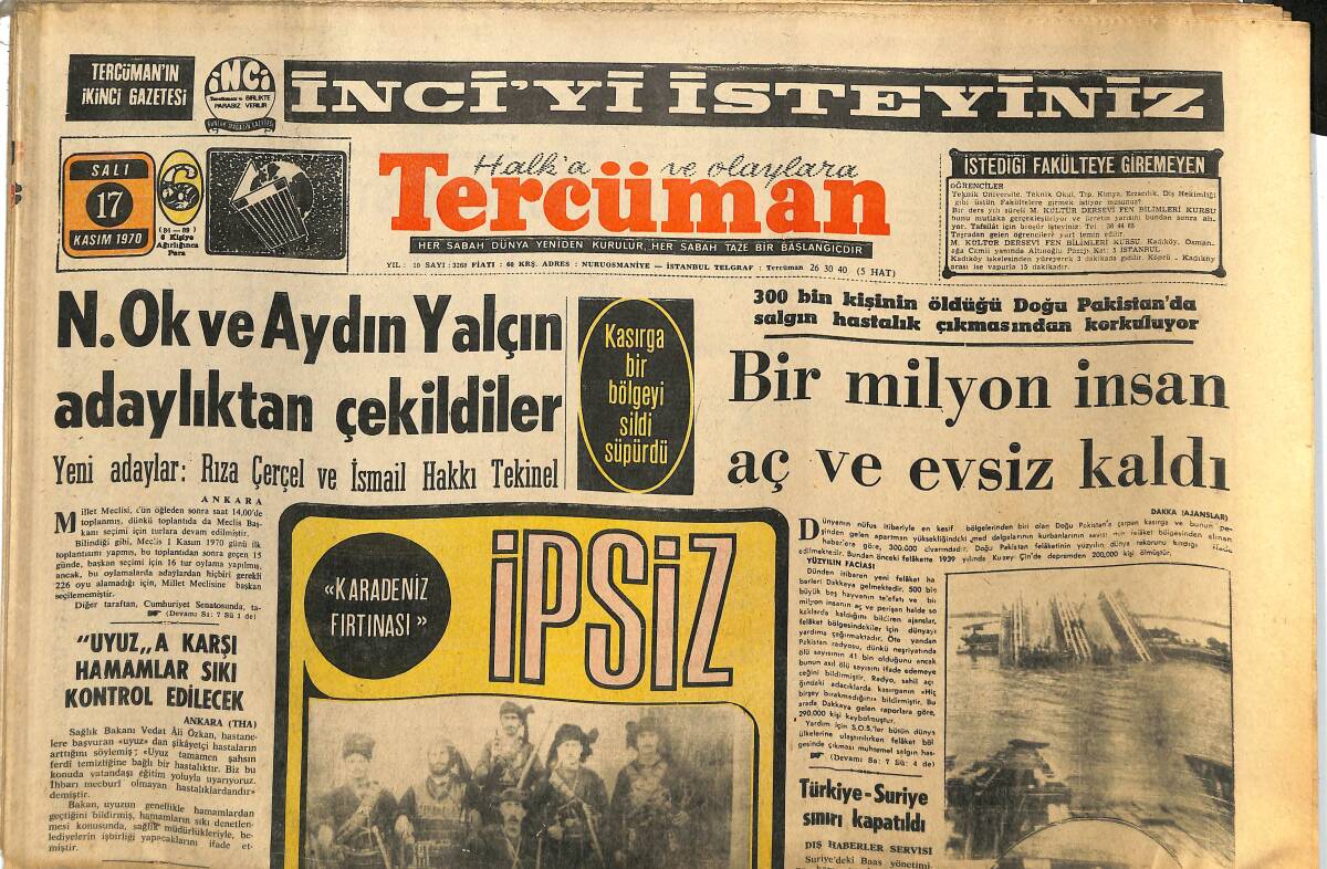 Tercüman Gazetesi 17 Kasım 1970 - Polise Hakaret Eden Serpil Örümcer Mahkemelik Oldu - Lefter, Sivas'a Antrenör Oldu GZ145263 - 1