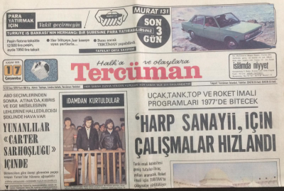Tercüman Gazetesi 17 Kasım 1976 - Harp Sanayii İçin Çalışmalar Hızlandı - GZ12744 - 2