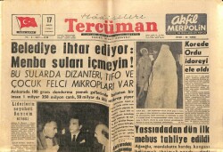 Tercüman Gazetesi 17 Mayıs 1961 - Belediye İhtar Ediyor Menba Suları İçmeyin ! GZ67695 - 1