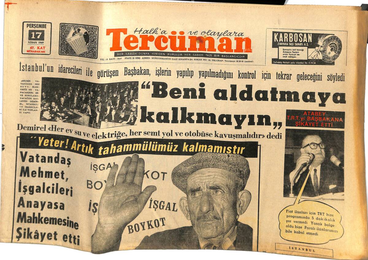 Tercüman Gazetesi 17 Nisan 1969 - Turist Pasaportlu Türk İşçileri Belçika'dan da Çıkarılıyor... GZ145135 - 1