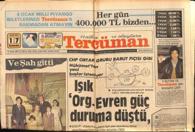 Tercüman Gazetesi 17 Ocak 1979 - İstanbul Ve Antalyada 2 Öğrenci Öldürüldü GZ87559 - 1