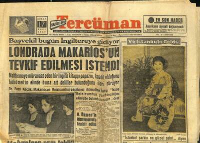 Tercüman Gazetesi 17 Şubat 1959 - Başvekil Bugün İngiltereye Gidiyor , Londrada Makariosun Tevkif Edilmesi İstendi GZ98514 - 1