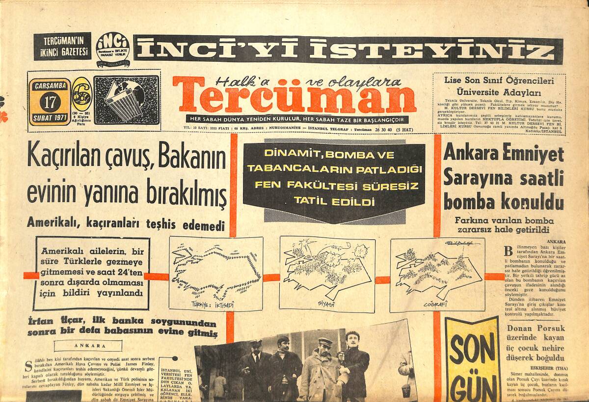 Tercüman Gazetesi 17 Şubat 1971 - İstanbul Vali Muavini Çetintaş, Futbolculardan Önce Antrenmana Çıkıyor GZ144587 - 1