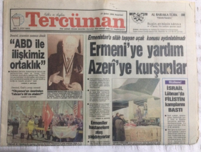 Tercüman Gazetesi 17 Şubat 1992 - Ermeniye Yardım Azeriyi Kurşunlar - GZ21069 - 1
