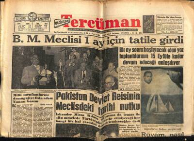 Tercüman Gazetesi 17 Temmuz 1956 - Pakistan Devlet Reisinin Meclisteki Tarihi Nutku GZ54001 - 1