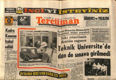 Tercüman Gazetesi 17 Temmuz 1970 - Devlet Mimarlık - Mühendislik Öğrencileri Bildiri Yayınladı GZ65870 - 1