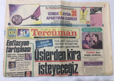 Tercüman Gazetesi 17 Temmuz 1985 - Üslerden Kira İsteyeceğiz - GZ17205 - 2