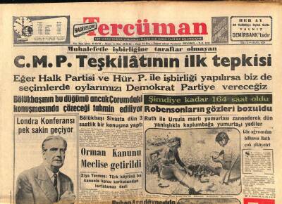 Tercüman Gazetesi 18 Ağustos 1956 - CMP Teşkilatının İlk Tepkisi GZ54396 - 1