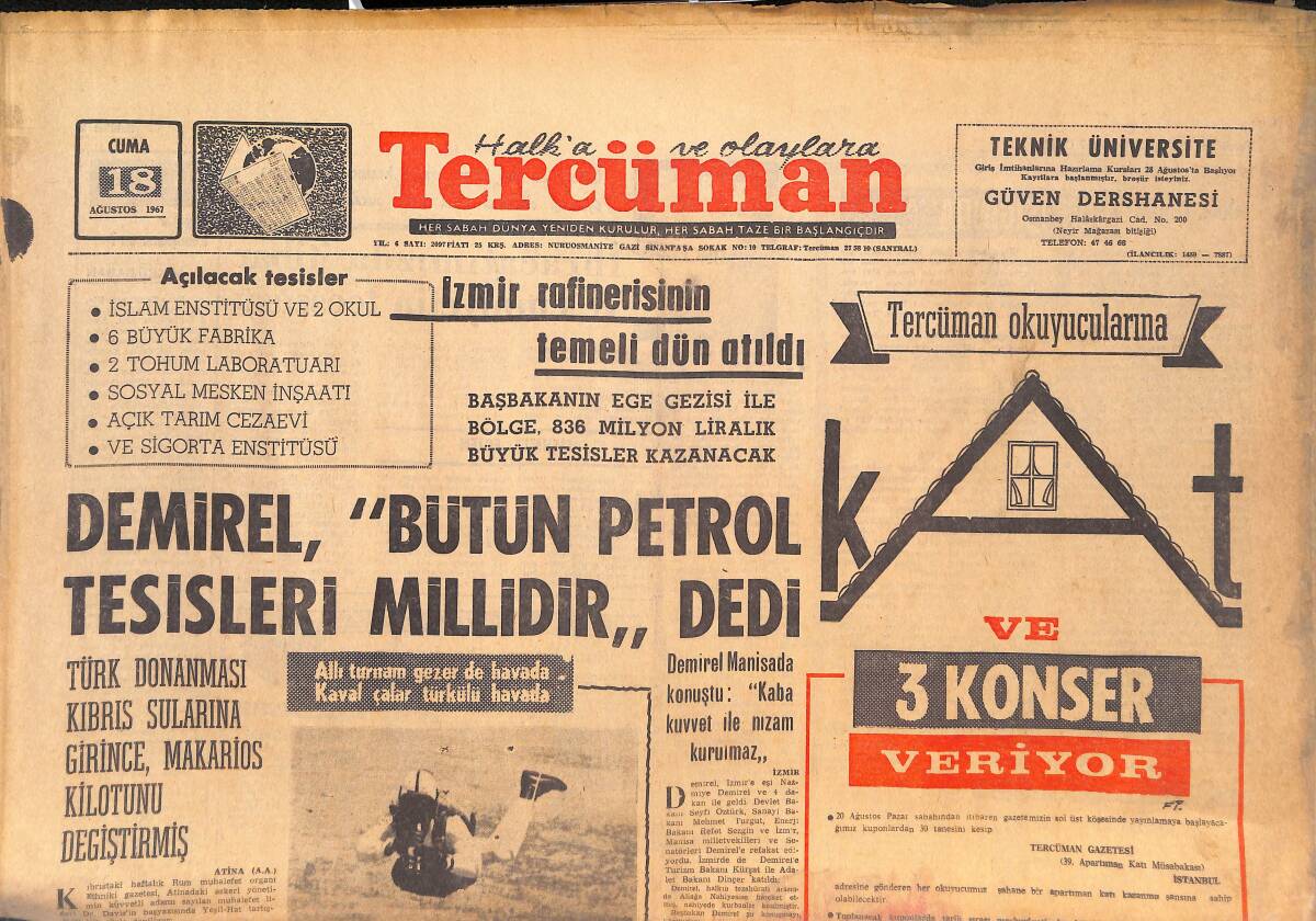 Tercüman Gazetesi 18 Ağustos 1967 - Özcan Arkoç Hamburg'da İlk Resmi Maçını Bu Hafta Oynayacak - Romen Milli Güreşçileri Dağda Kamp Yapıyor! GZ146110 - 1
