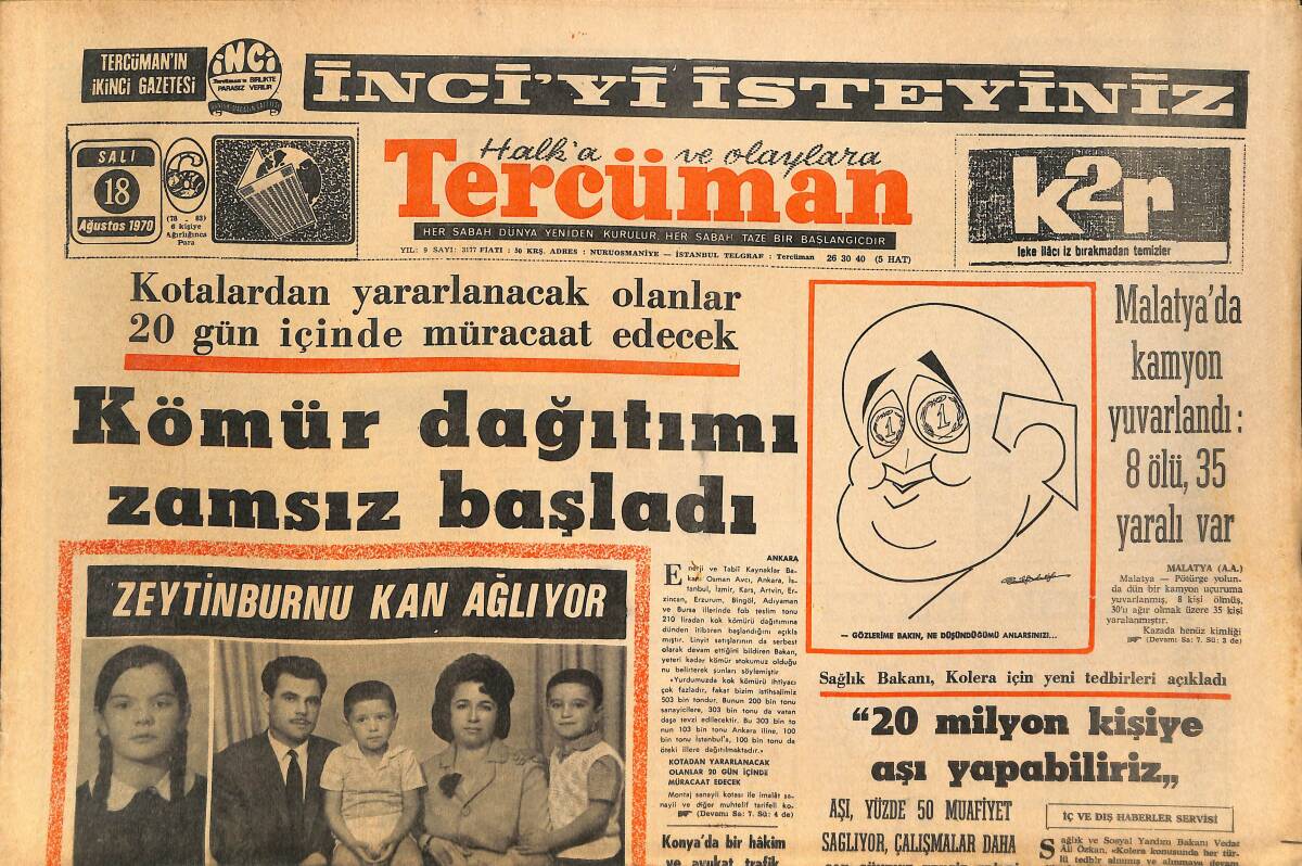 Tercüman Gazetesi 18 Ağustos 1970 - Bayar , Umurbey'de Yaptırdığı Vakfın Kütüphanesini Kendisi Yerleştiriyor GZ145438 - 1