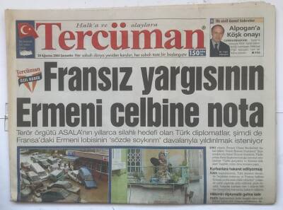 Tercüman Gazetesi 18 Ağustos 2004 - Fransız Yargısının Ermeni Celbine Nota GZ7456 - 1