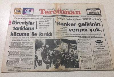 Tercüman Gazetesi 18 Aralık 1981 - Direnişler Tankların Hücumu İle Kırıldı - GZ15366 - 2