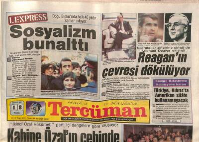 Tercüman Gazetesi 18 Aralık 1987 - Reaganın Çevresi Dökülüyor GZ83211 - 1