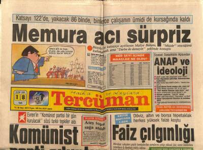 Tercüman Gazetesi 18 Ekim 1988 - Katsayı 122de , Yakacak 86 Binde , Binlerce Çalışanın Ümidi de Kursağında Kaldı GZ67201 - 2