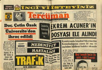 Tercüman Gazetesi 18 Haziran 1971 - Ekrem Acunerin Dosyası Ele Alındı - Sadi Koçaş Hastalandı GZ123529 - 1