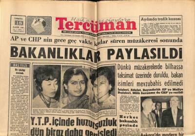 Tercüman Gazetesi 18 Kasım 1961 - Y.T.P. İçinde Huzursuzluk Dün Biraz Daha Genişledi GZ67400 - 1