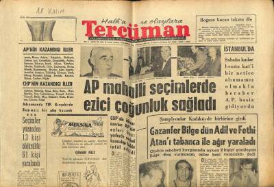 Tercüman Gazetesi 18 Kasım 1963 - AP Mahalli Seçimlerde Ezici Çoğunluk Sağladı GZ67652 - 2