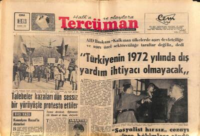 Tercüman Gazetesi 18 Kasım 1966 - İparın Gemileri Satışa Çıkarıldı - Talebeler Kazaları Dün Sessiz Bir Yürüyüşle Protesto Ettiler GZ123577 - 1