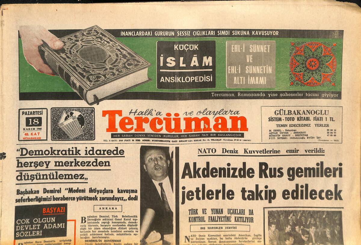 Tercüman Gazetesi 18 Kasım 1968 - Ana Şoray Nazan'ı Destekleyince Türkan Hafif Kaldı! - Türkiye'de Her Devletin Gözü Var! GZ145673 - 1