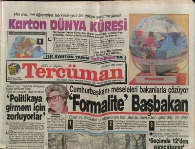 Tercüman Gazetesi 18 Mart 1990 - Sabuncu , Anaptan İstifa Etti GZ74633 - 1